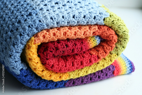 rainbow crocheted blanket