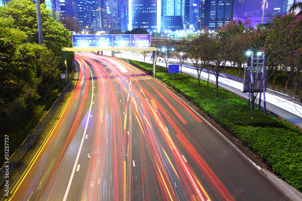 Fototapeta premium traffic in city at night