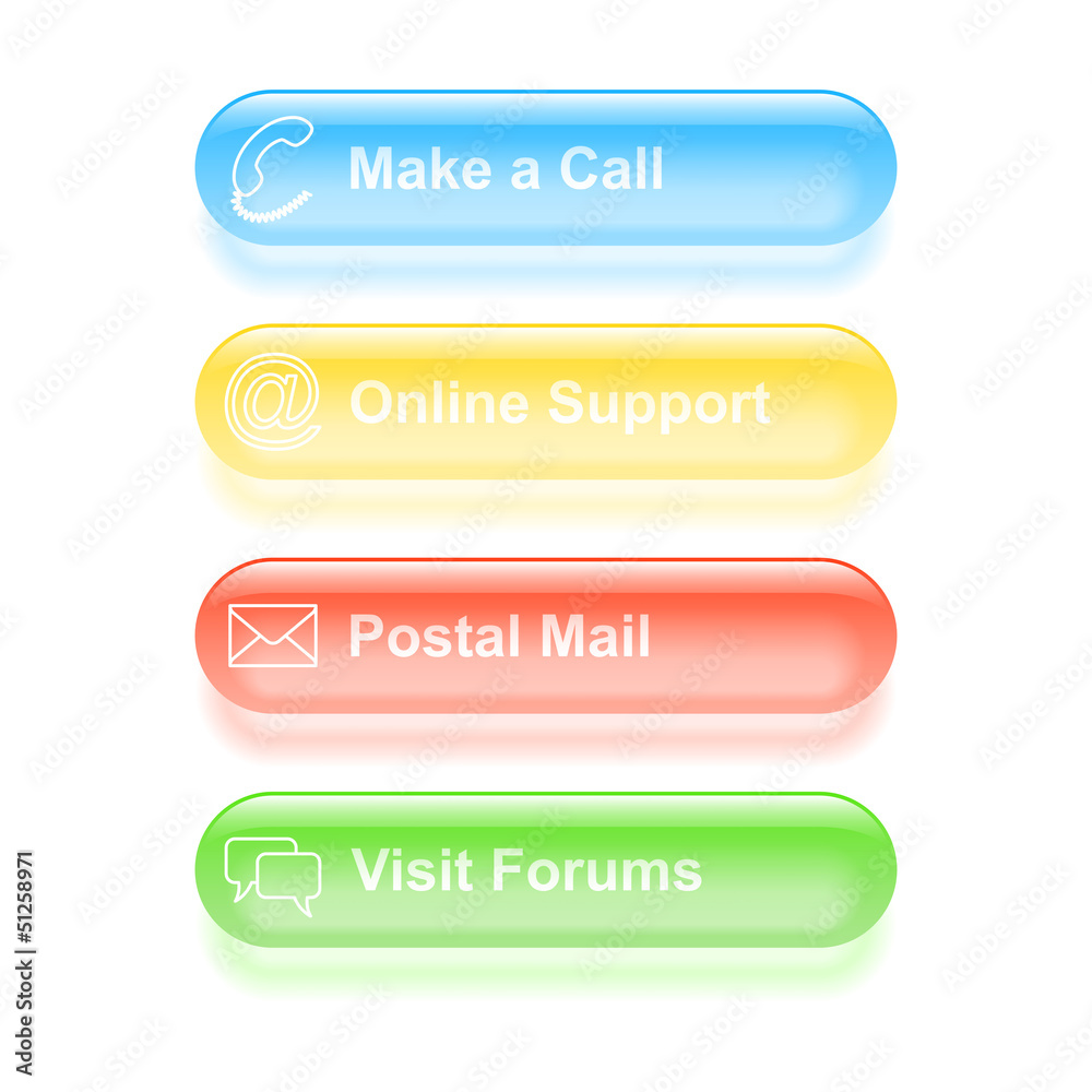 Set of customer support labels. Vector illustration Set of customer support labels. Vector illustration