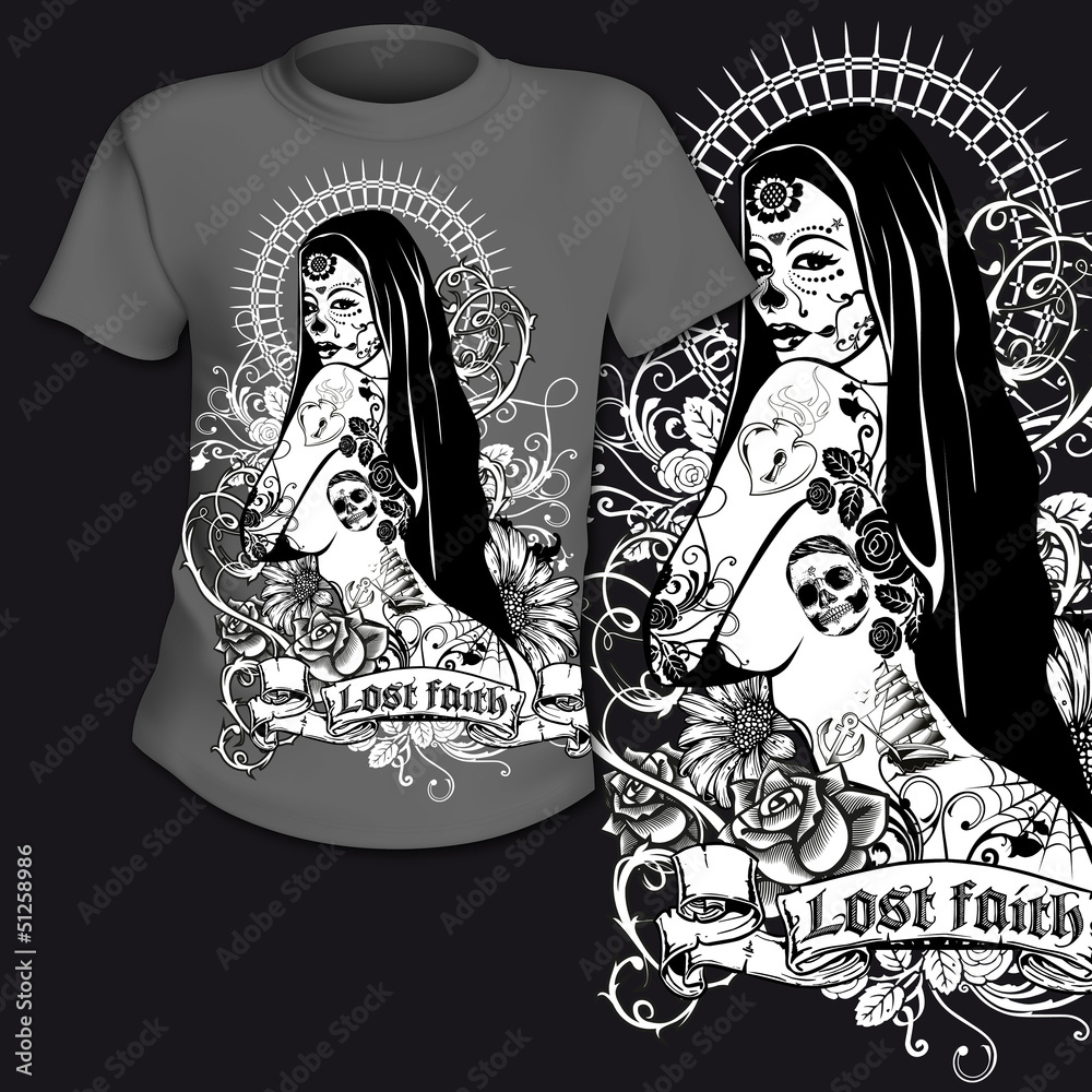 T-Shirt Print Sugar Skull