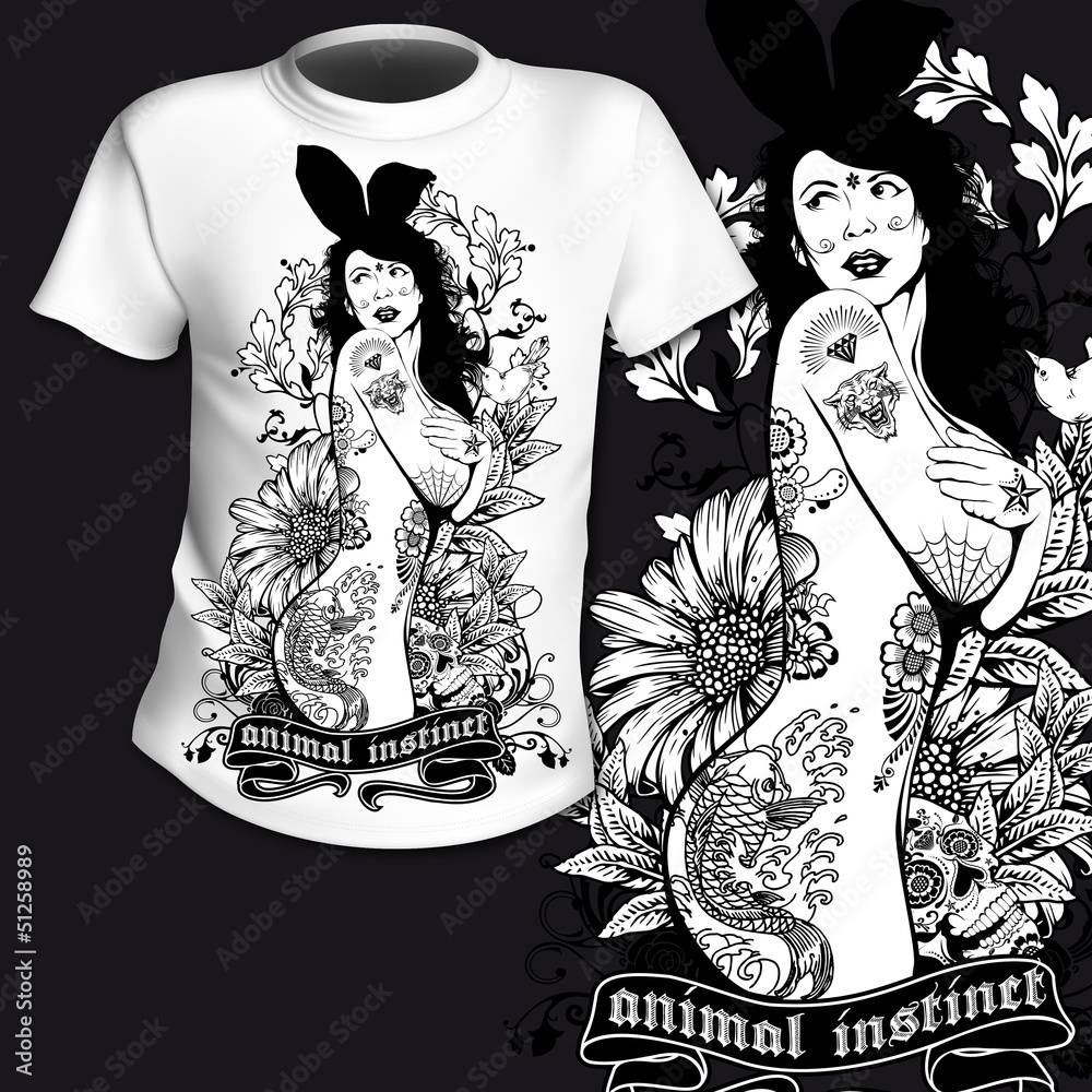 T-Shirt Print Tattoo Mädchen