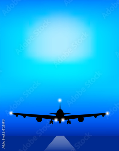 Landing plane vector