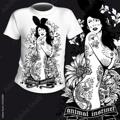 T-Shirt Print Tattoo Mädchen