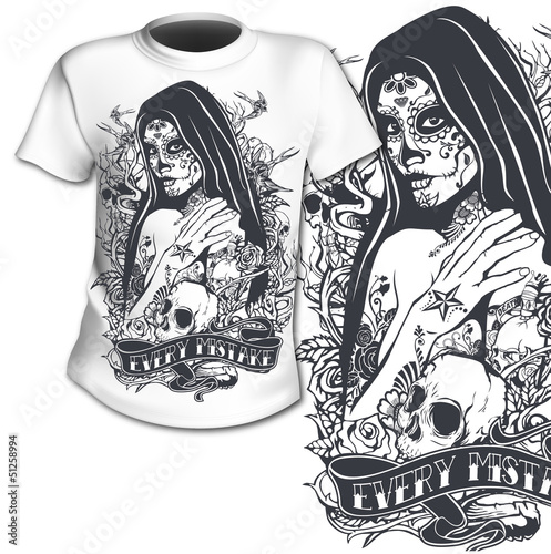 T-Shirt Print Heilige Frau