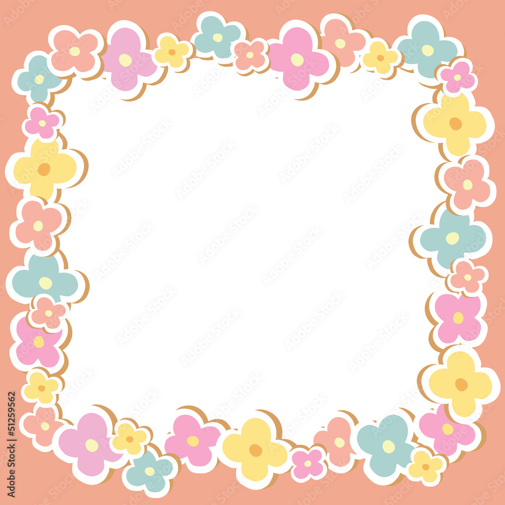 Frame of flowers with empty space