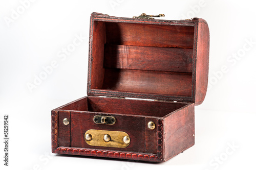 Wide open antique chest