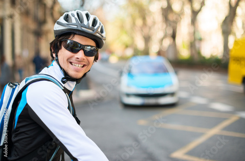 Happy Young Male Cyclist