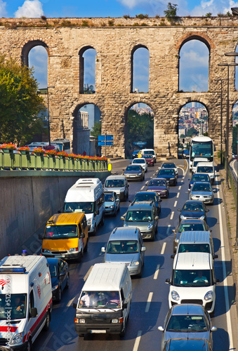 Photography Car traffic at Istanbul Turkey