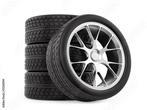 render of wheels, isolated on white