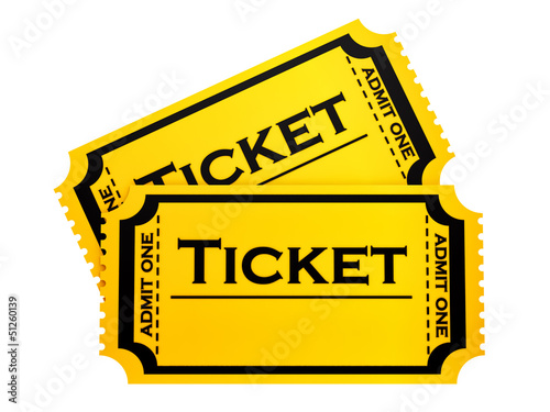render of two tickets, isolated on white