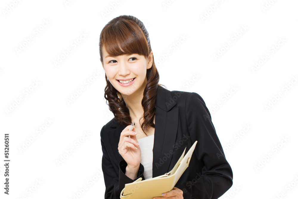 Beautiful asian business woman on white background Beautiful asian business woman on white background