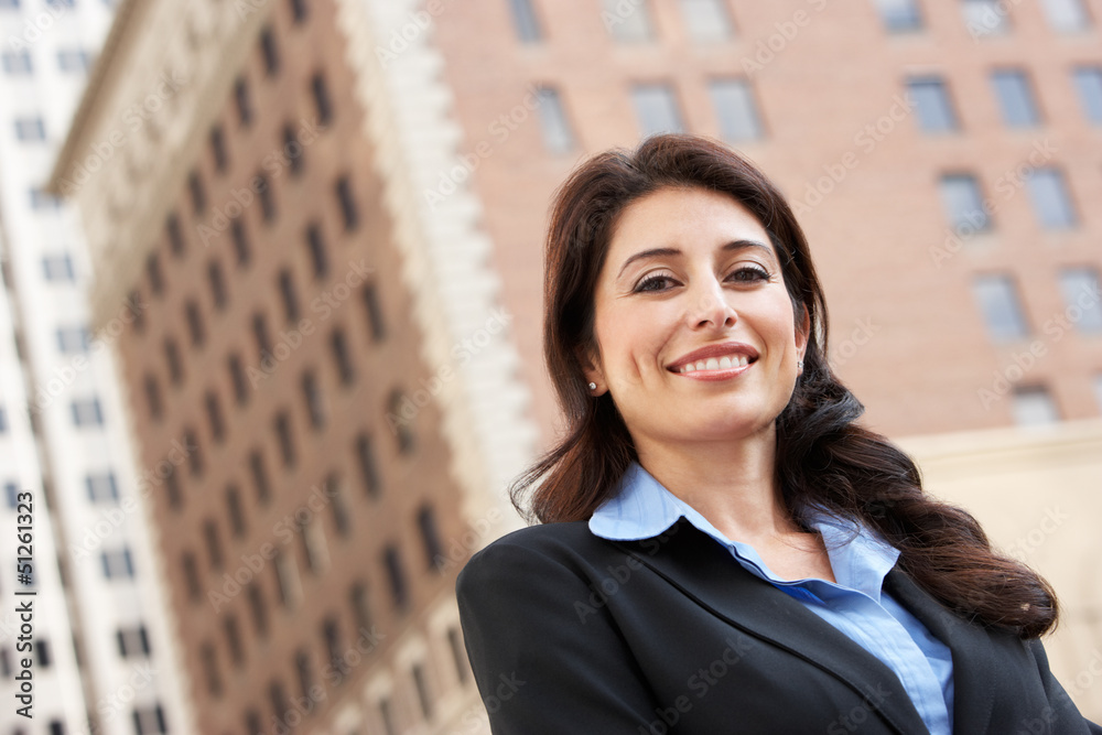 Portrait Of Businesswoman Standing In Street Portrait Of Businesswoman Standing In Street