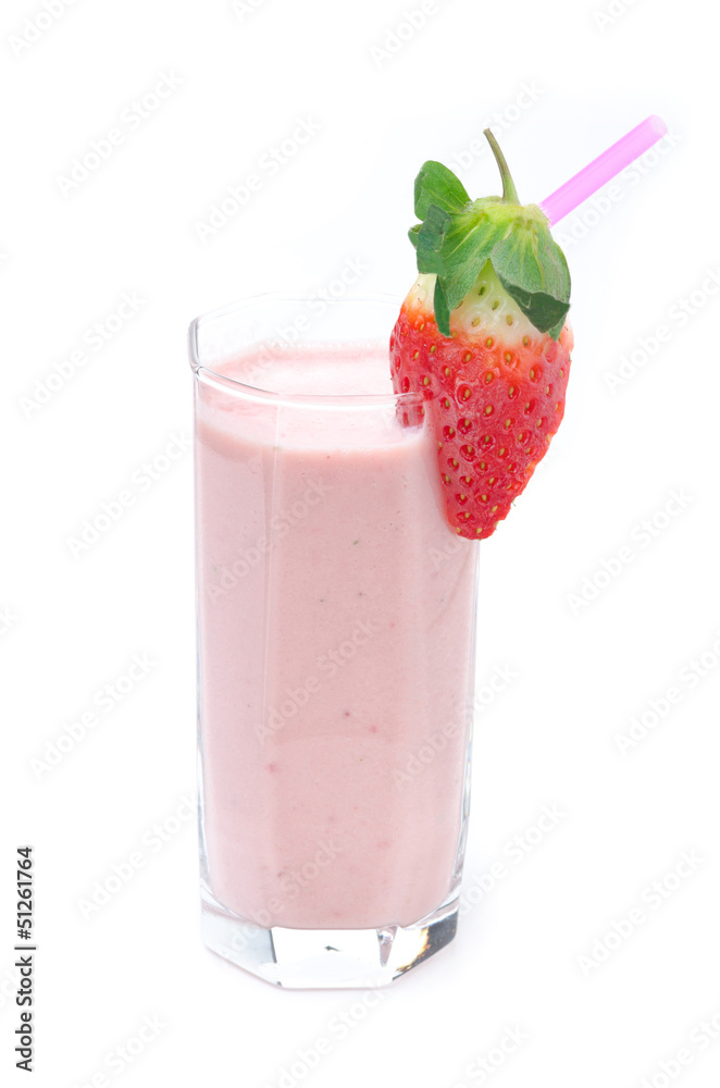 strawberry smoothie in a glass beaker isolated strawberry smoothie in a glass beaker isolated