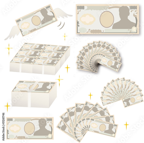 一万円札　Vector  Japanese bill 10000