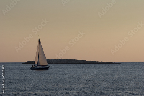 Sailing near island Solta in Croatia