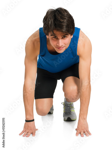 Young Man Ready To Start A Race