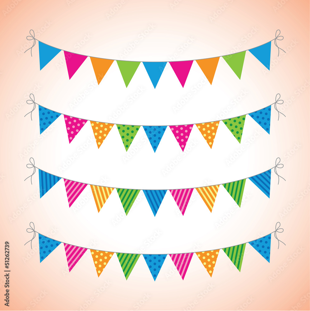 a set of four lines of bunting a set of four lines of bunting