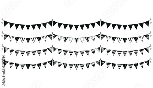 a set of four lines of bunting