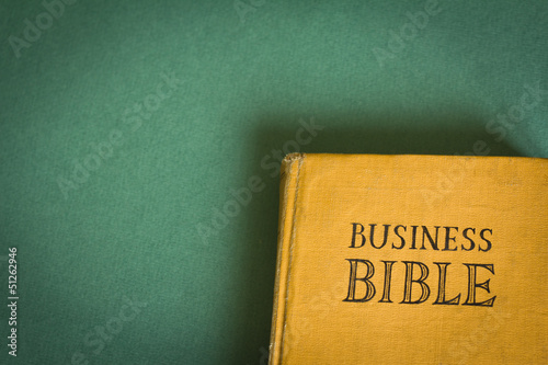 Vintage Business Bible with business commandments and rules