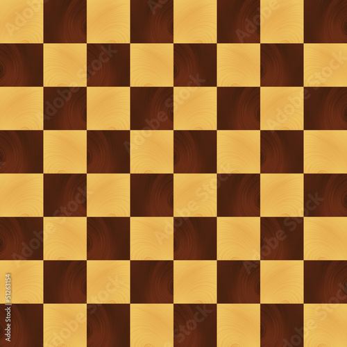 Wooden realistic chessboard vector background