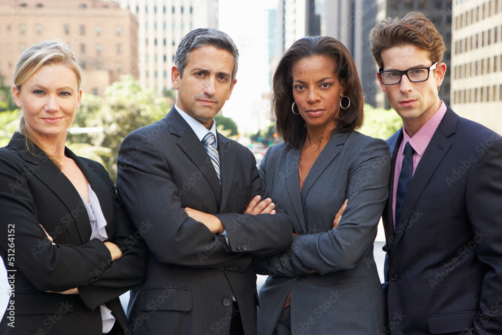 Portrait Of Four Business Colleagues Outside Office Portrait Of Four Business Colleagues Outside Office