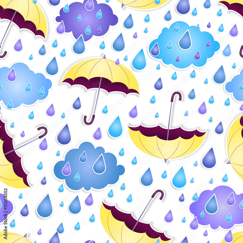 seamless background with a yellow umbrella