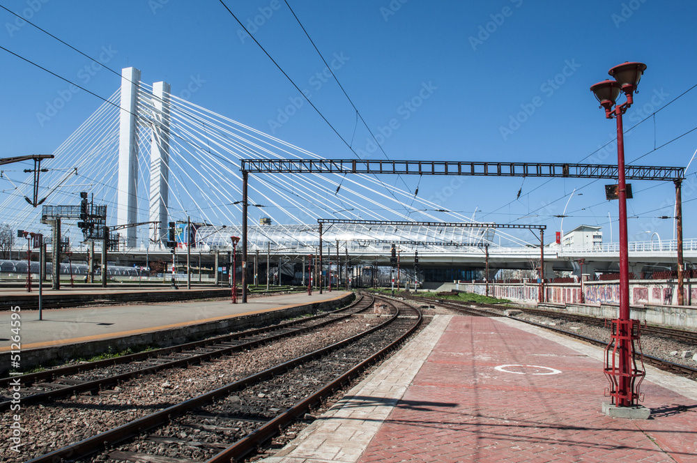 Empty platform in a railway station during a strike Empty platform in a railway station during a strike