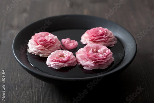 ranunculus flowers in bowl