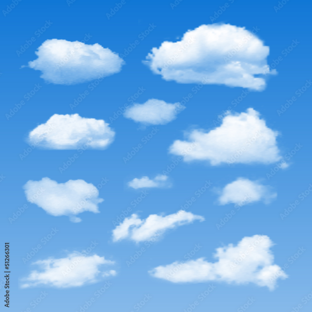 Fototapeta premium Vector Collection of Cloud Symbols