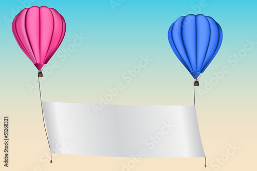 An announcement in a hot air balloon