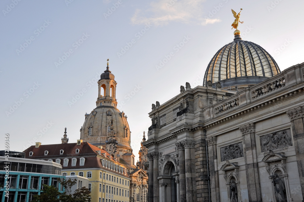 Dresden Academy of Fine Arts and Frauenkirche (Germany)