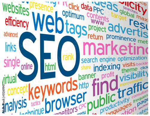 "SEO" Tag Cloud (search engine optimization visibility traffic)