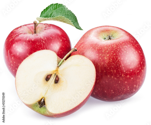 Red apples with slice.