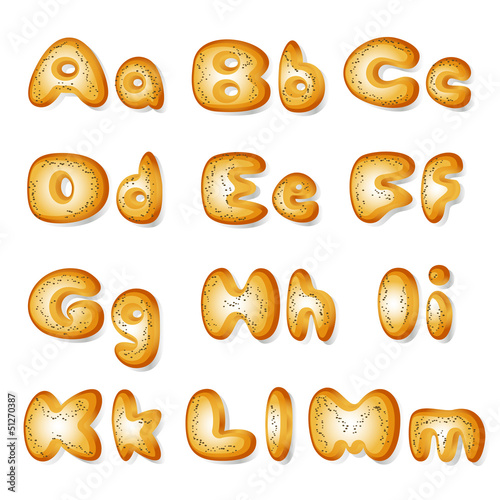 abc made of bread cookies set1