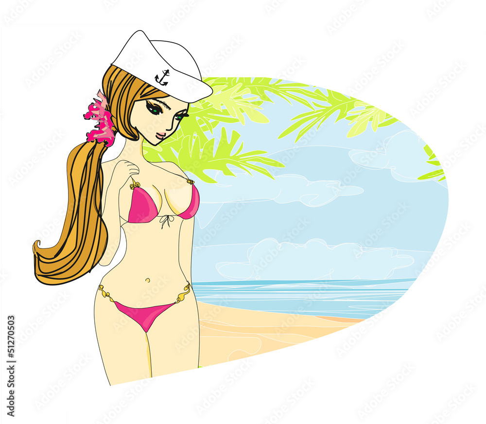 Summer sexy Sailor girl