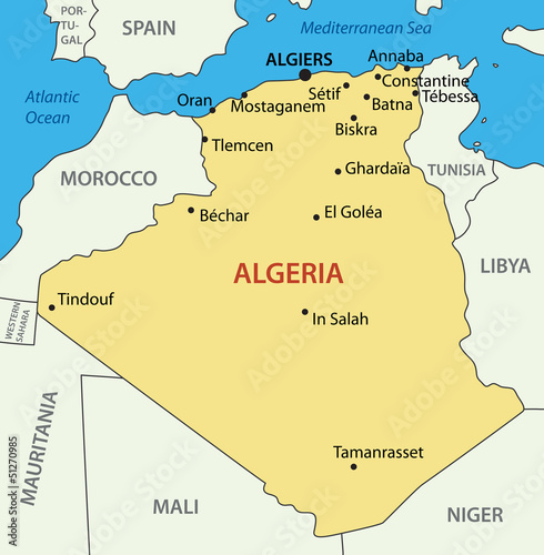 The People's Democratic Republic of Algeria - vector map
