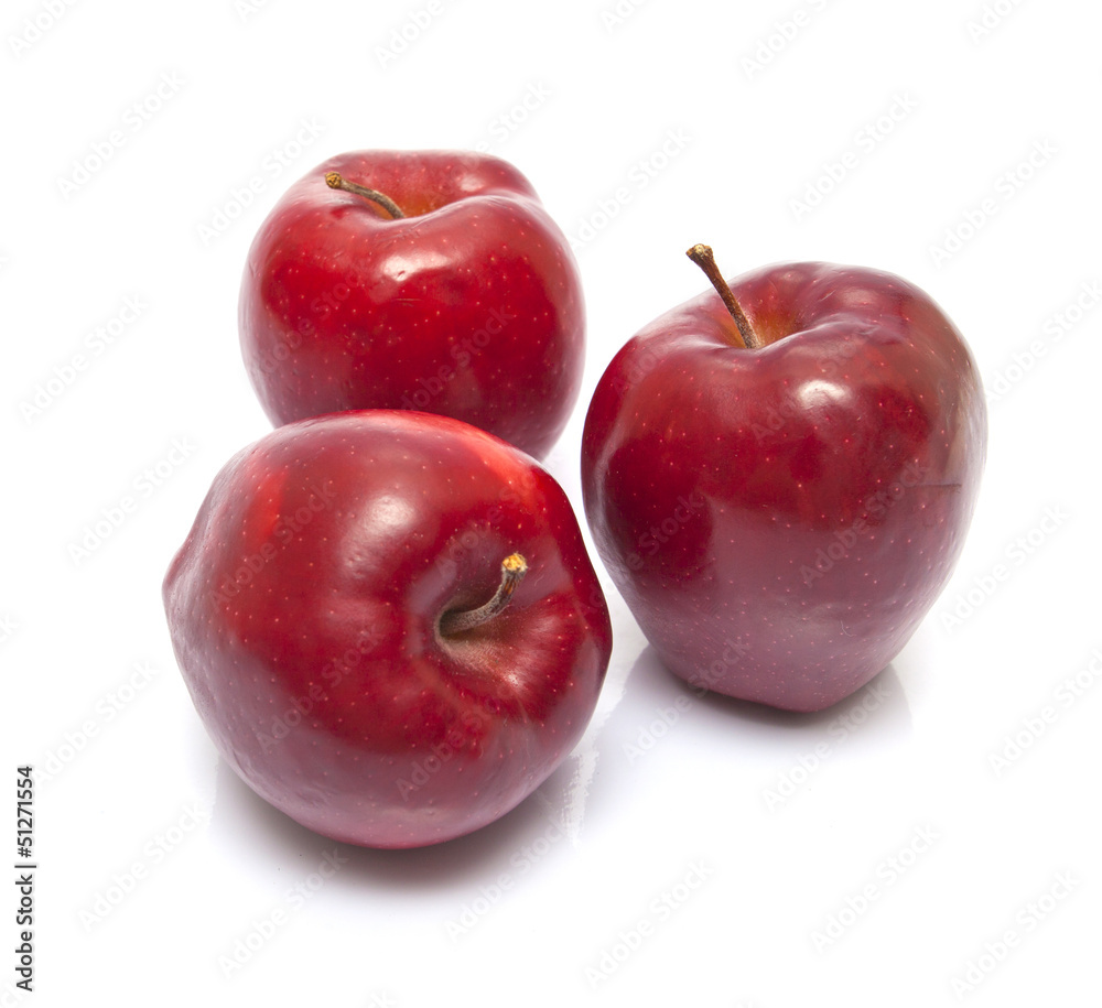 red apple close-up isolated on white background