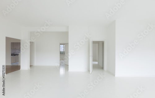 White apartment Interior  view of the room