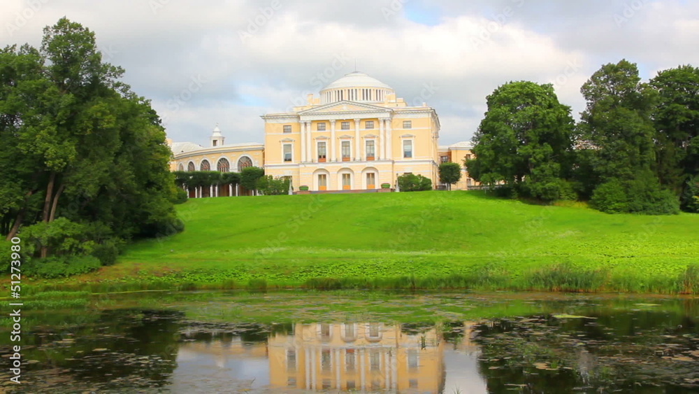 Grand palace on hill in Pavlovsk park Saint-Petersburg Russia Grand palace on hill in Pavlovsk park Saint-Petersburg Russia