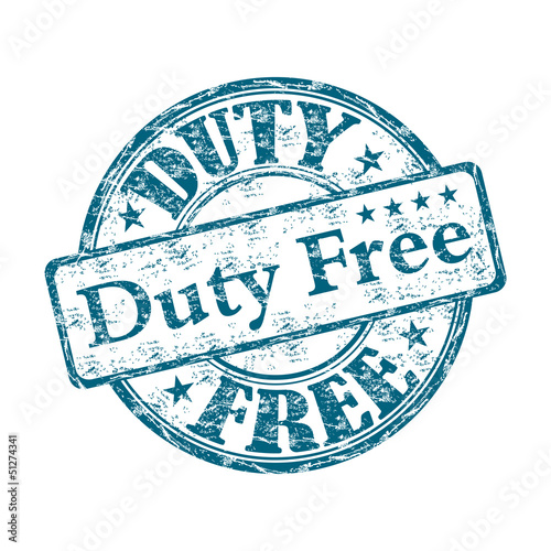 Duty free grunge rubber stamp
