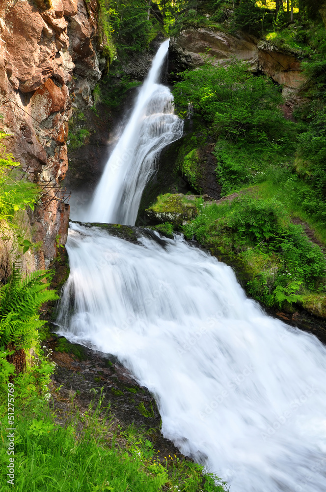 Fototapeta premium Waterfall of Cavalese,Val di Fiemme,Italy