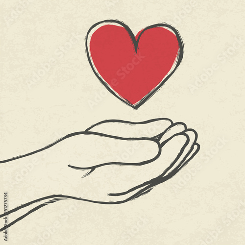 Heart in hands.