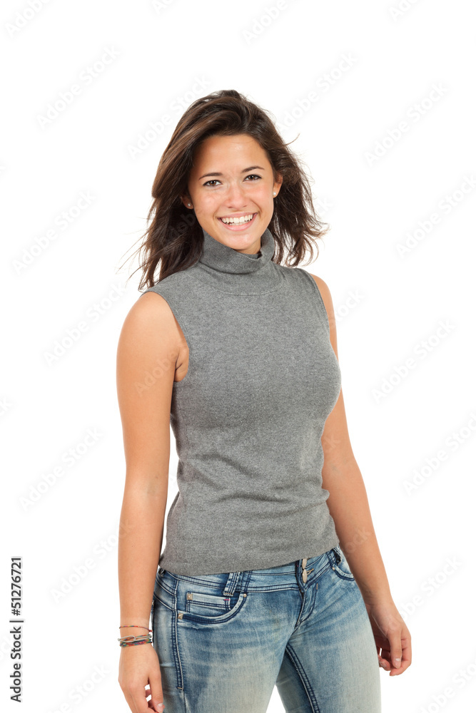 Obraz premium portrait of cute girl, isolated on white background