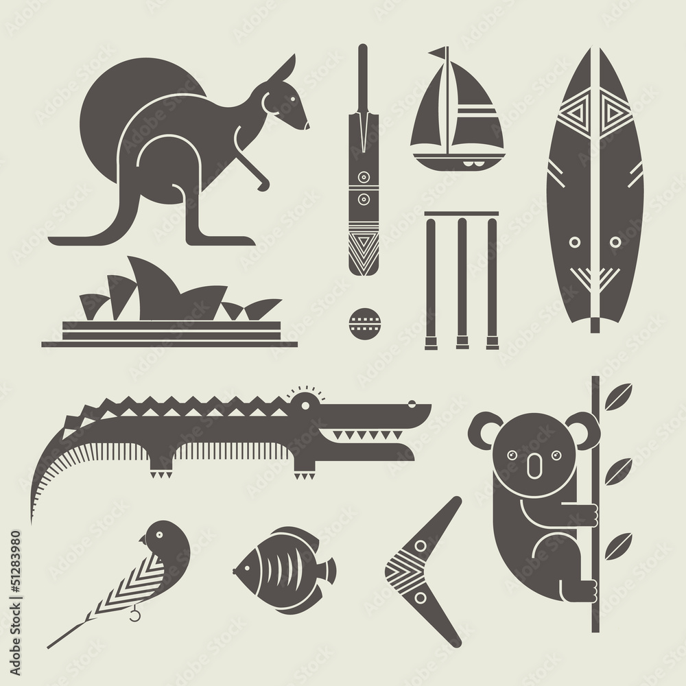 Fototapeta premium australia icons