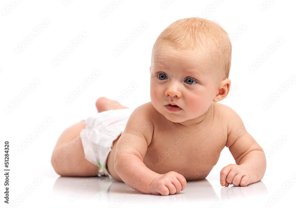 Cute baby boy over white background Cute baby boy over white background