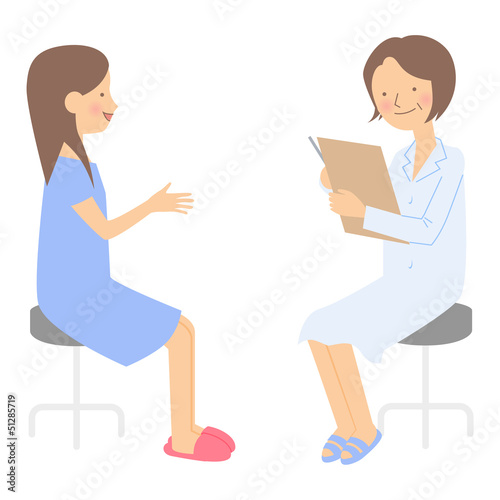問診中の女性と女医