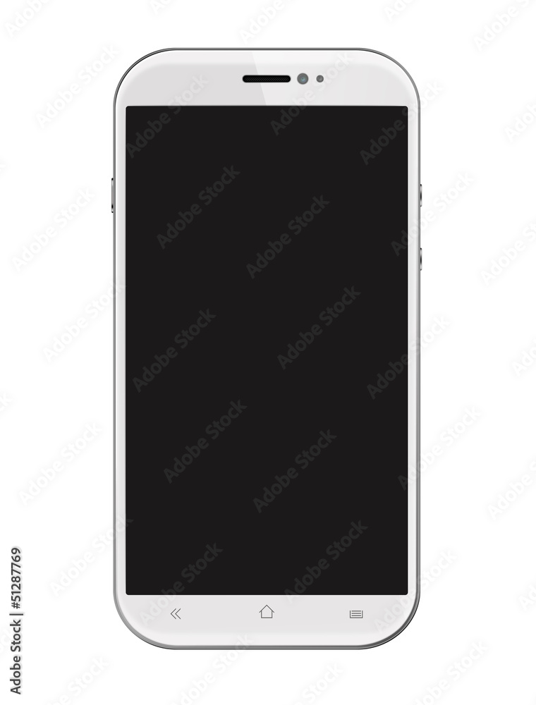 White Smartphone Isolated on White Background White Smartphone Isolated on White Background
