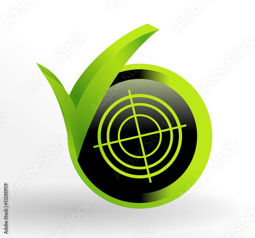 diagnostic sur bouton vert et noir