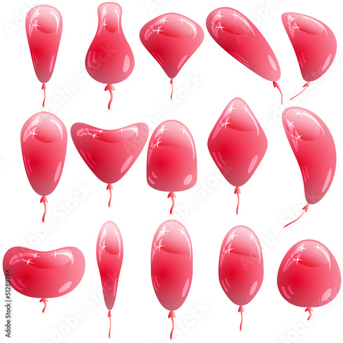 Background with glossy colored balloons. Vector illustration.