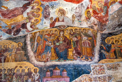 Ancient religious paintings in Christianity in Trabzon Turkey